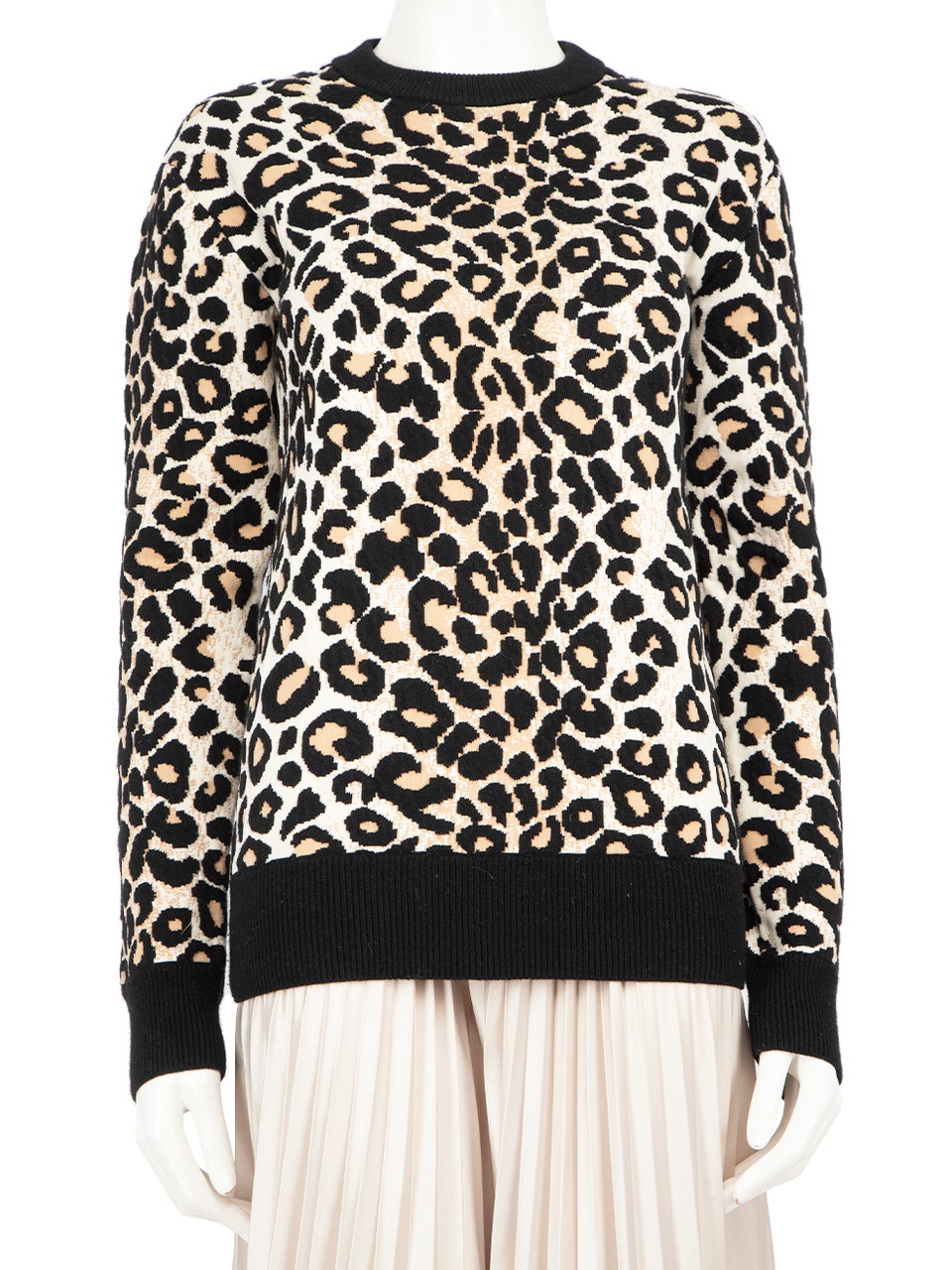 Céline Leopard Print Wool Jumper