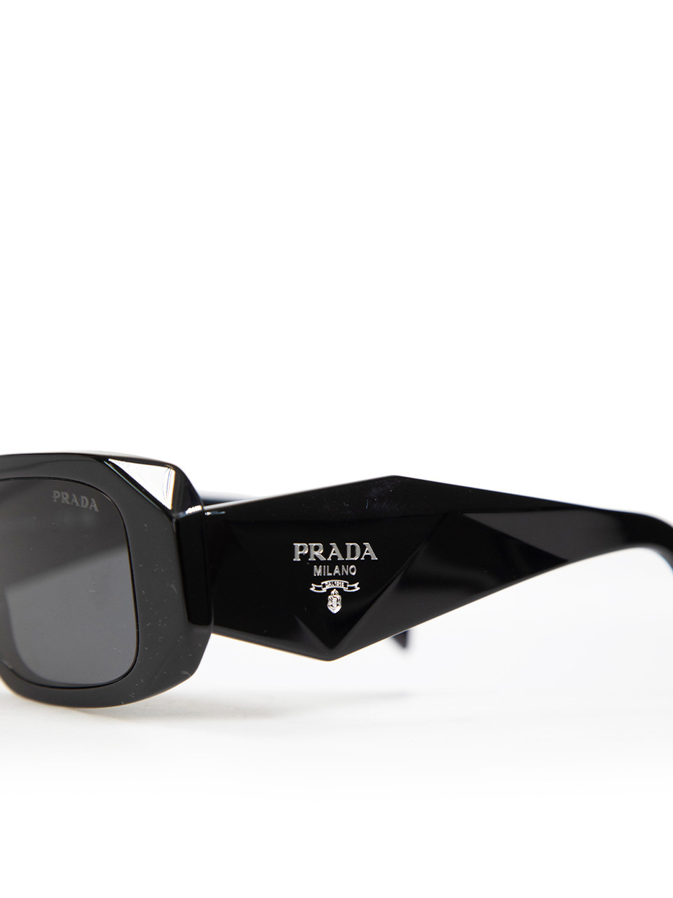 Prada Black Rectangular Tinted Frame Sunglasses