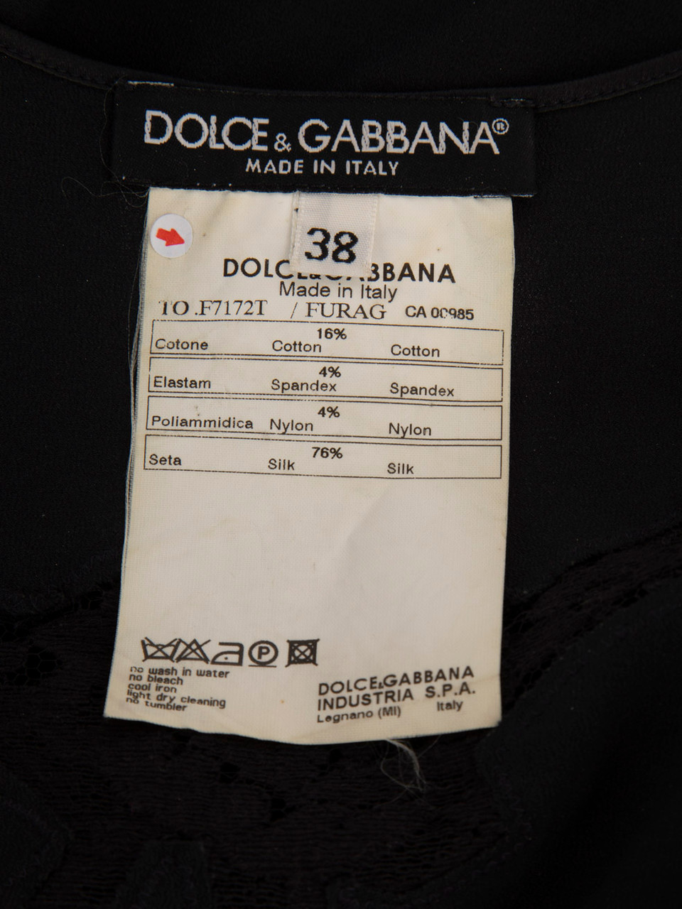 Dolce & Gabbana Black Silk Lace Trim Vest