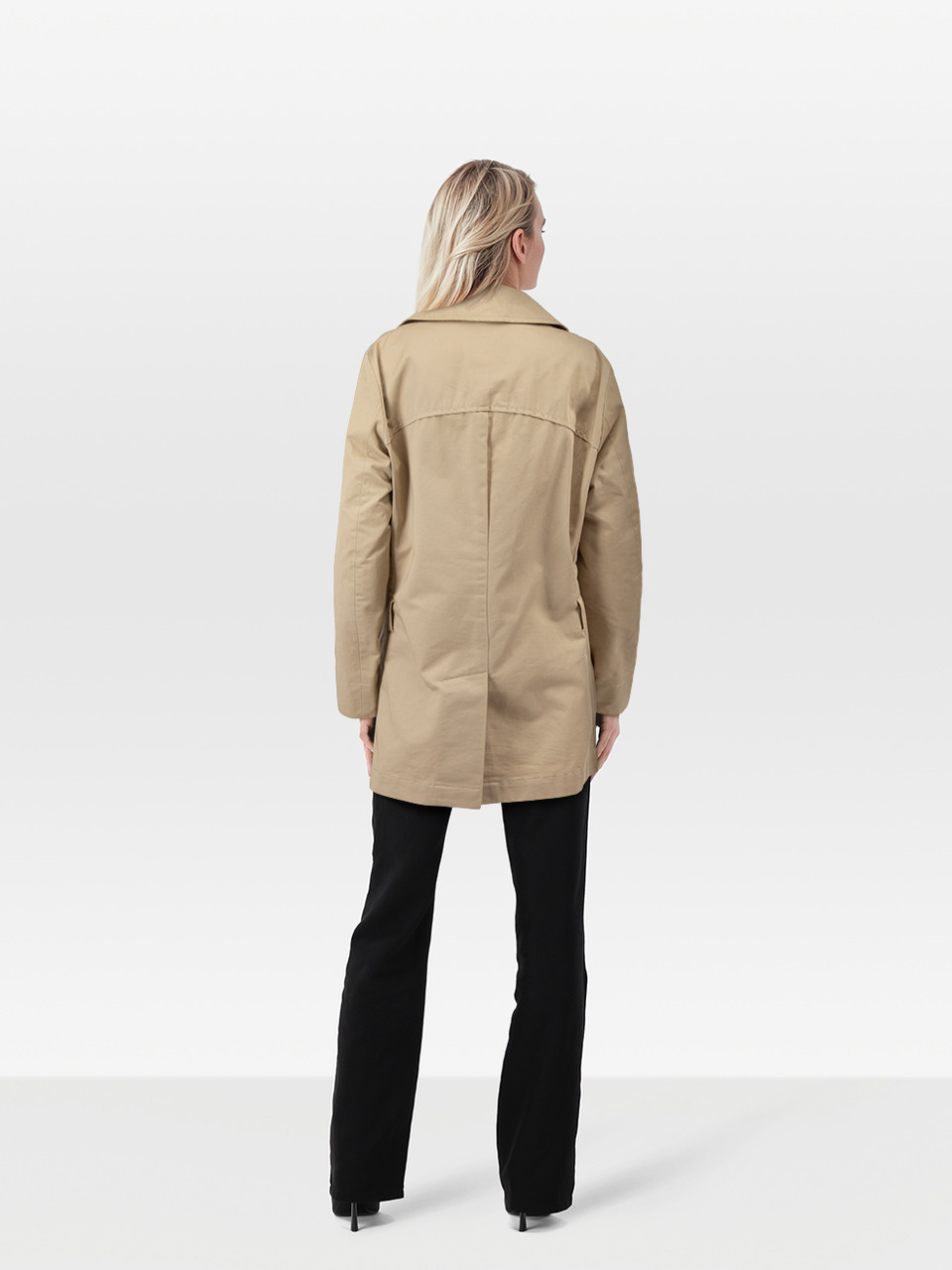 Emporio Armani Beige Button Up Trench Coat