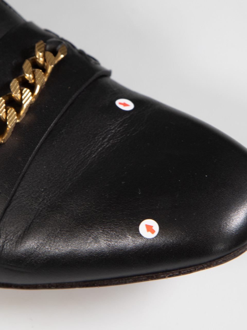 Bally Black Leather Chain Detail Loafers