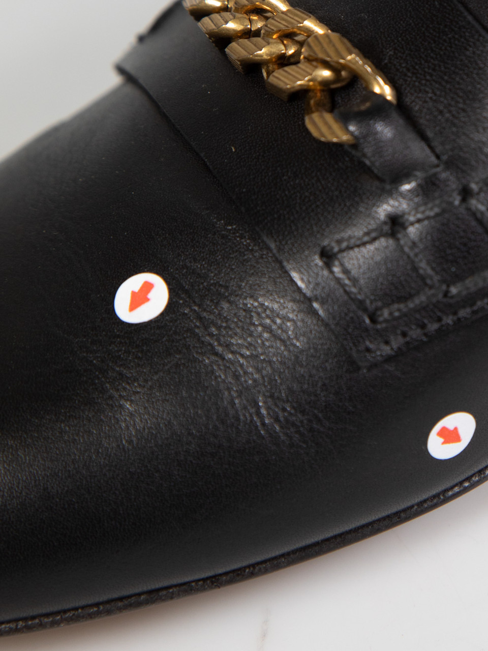 Bally Black Leather Chain Detail Loafers