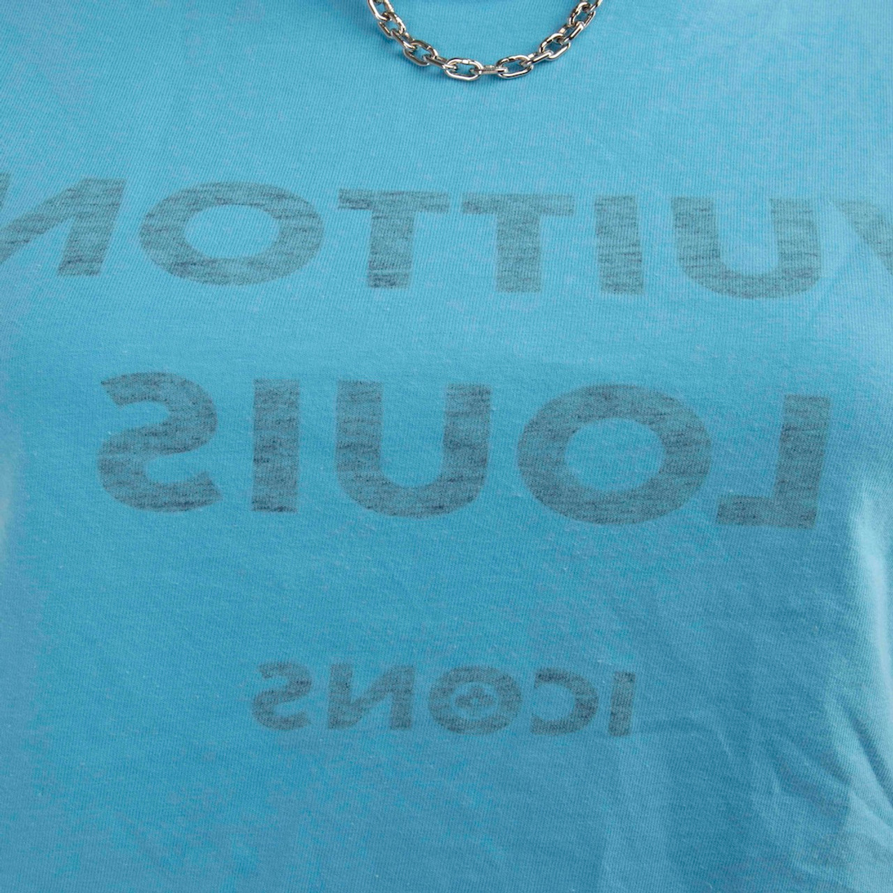 Louis Vuitton Blue Chain Detail T Shirt