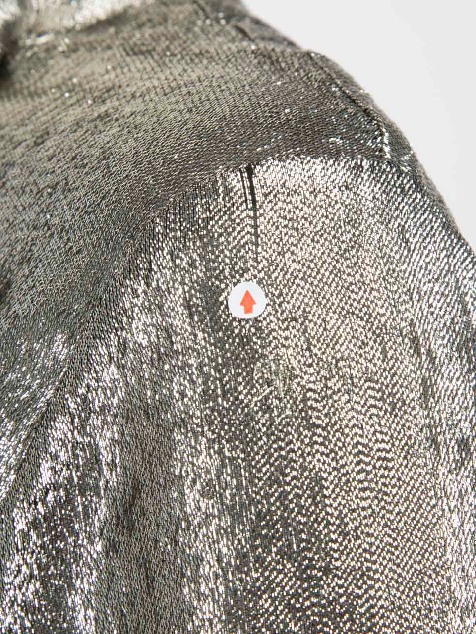 Céline Silver Silk Neck Tie Detail Blouse