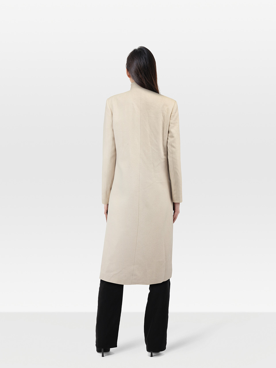Chloé Ecru Wool Single Breasted Coat