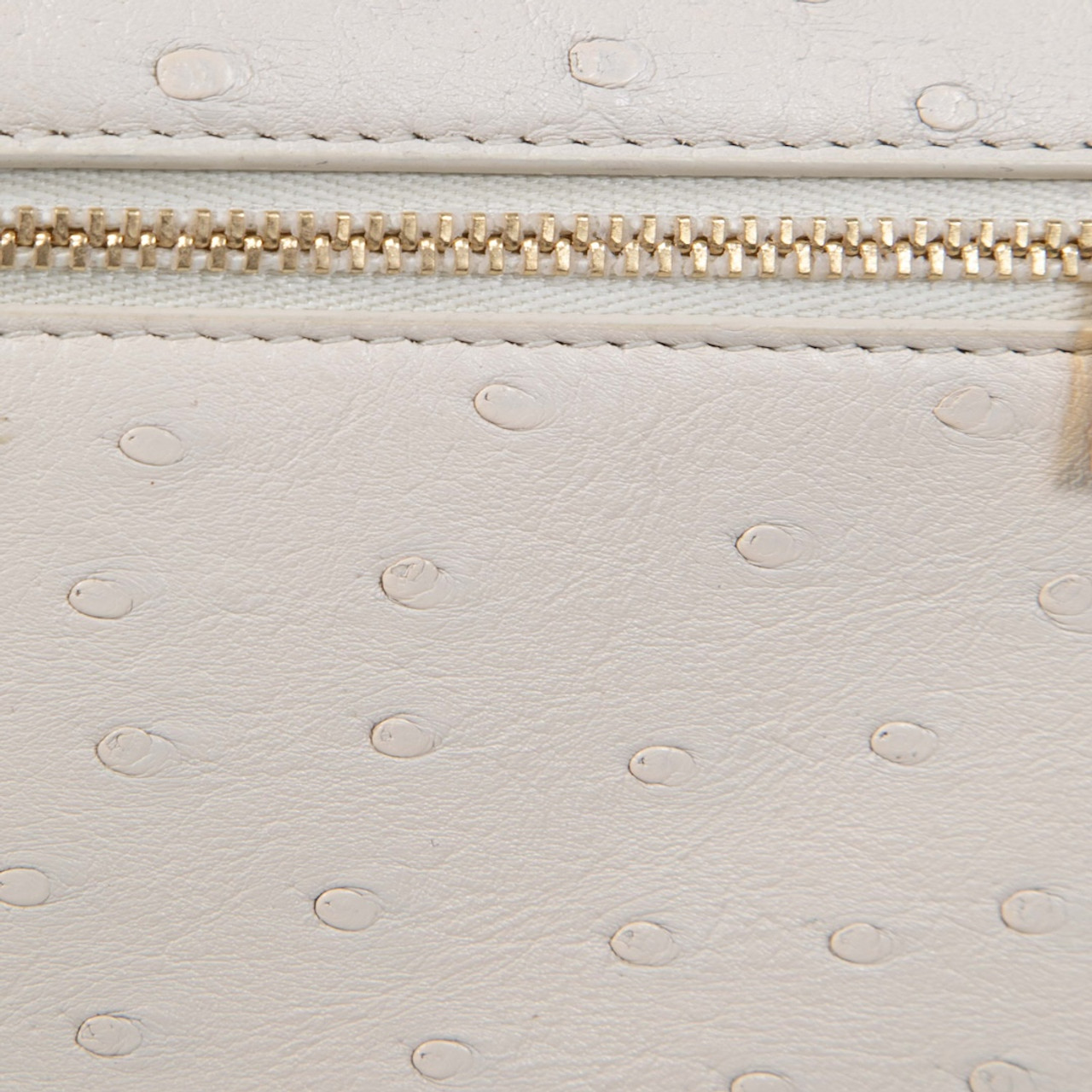 Loro Piana White Ostrich Leather Extra Pocket Pouch Loro Piana White Ostrich Leather Extra Pocket Pouch