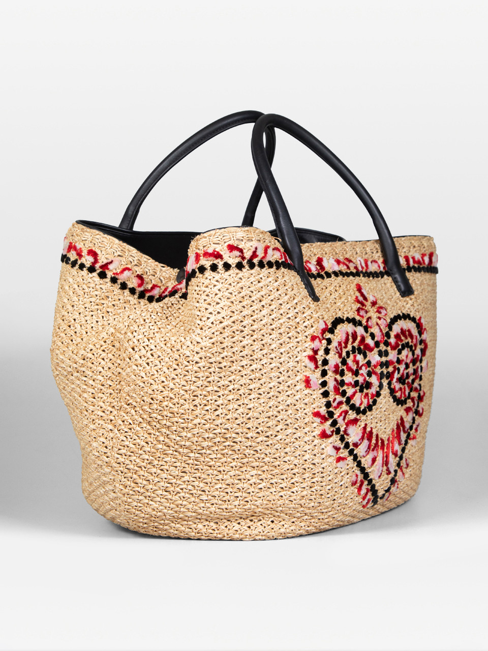 Ermanno Scervino Raffia Woven Heart Detail Tote Bag