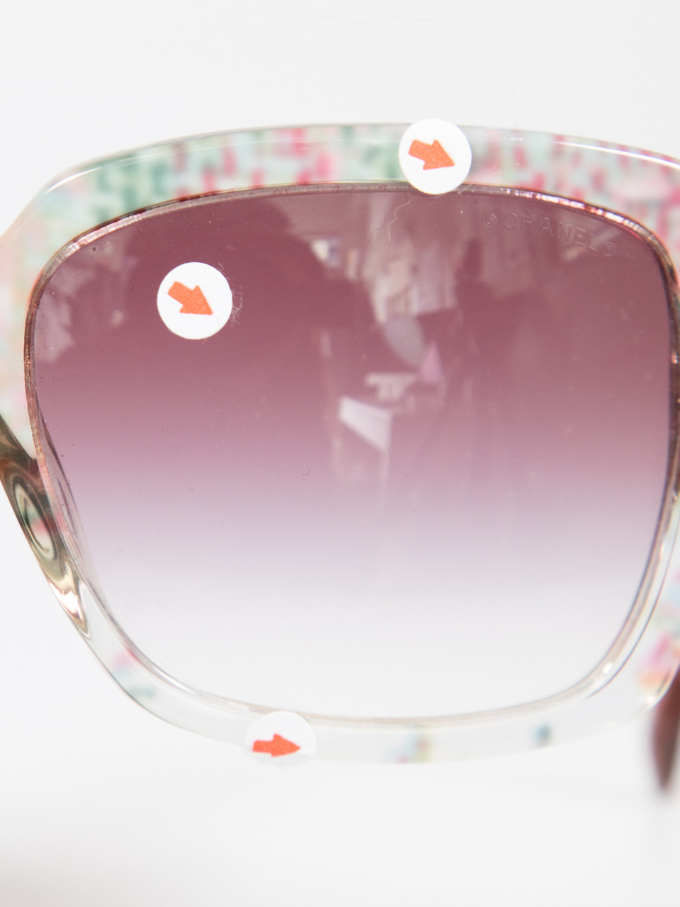 Chanel Pink & Green Oversized Square Sunglasses