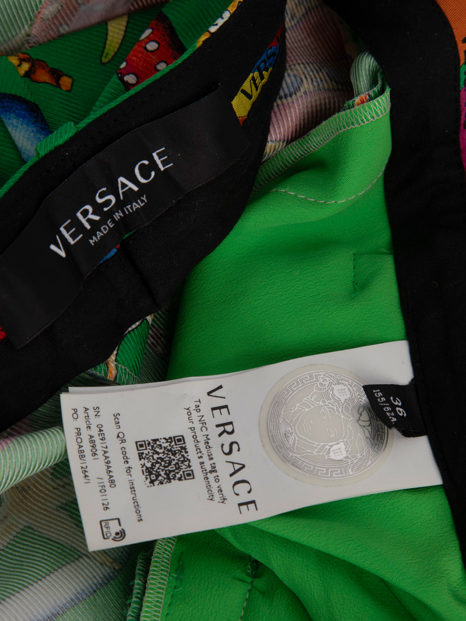 Versace Starfish Print Silk Slim Trousers