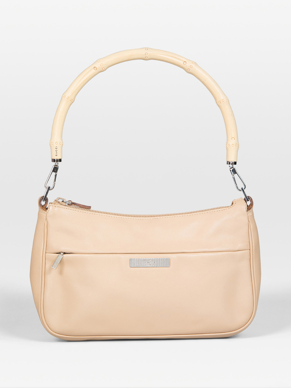 Gucci Beige Leather Bamboo Baguette Bag
