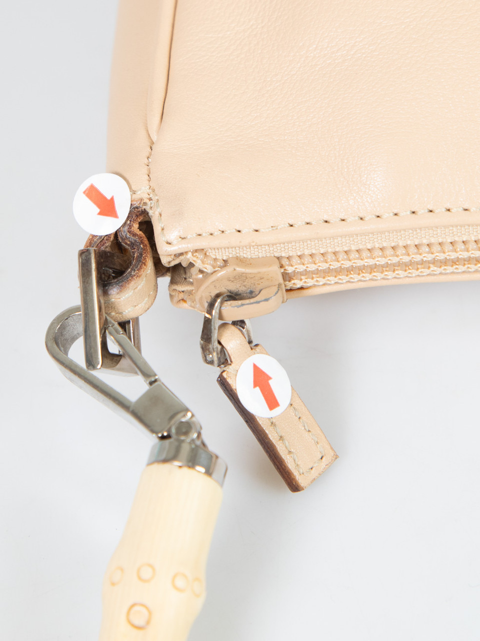 Gucci Beige Leather Bamboo Baguette Bag