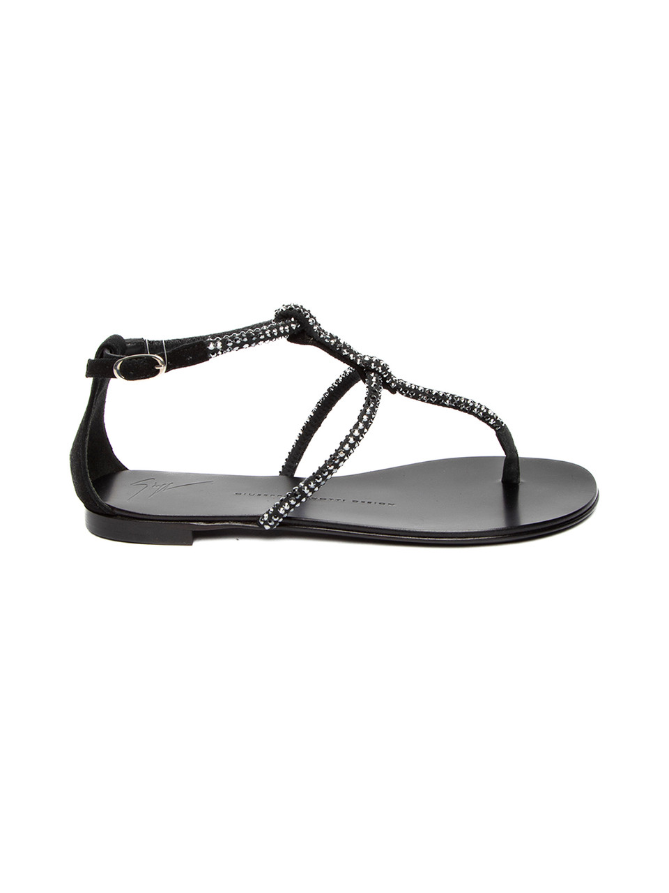 Giuseppe Zanotti Black T-Bar Strap Sandals
