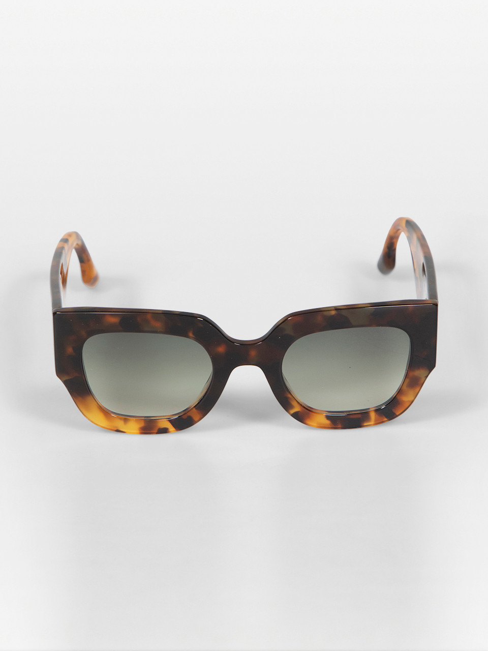 Victoria Beckham Dark Havana Gradient Square Sunglasses