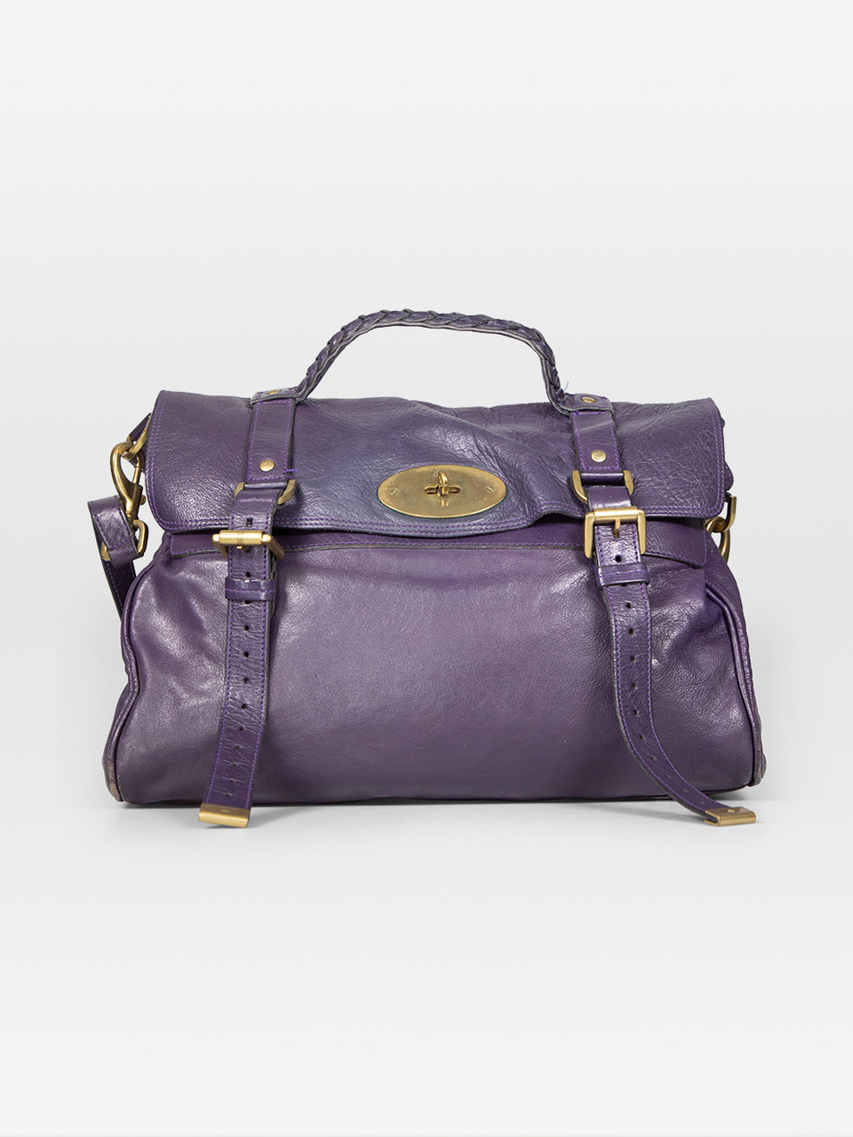 Mulberry Purple Leather Alexa Handbag