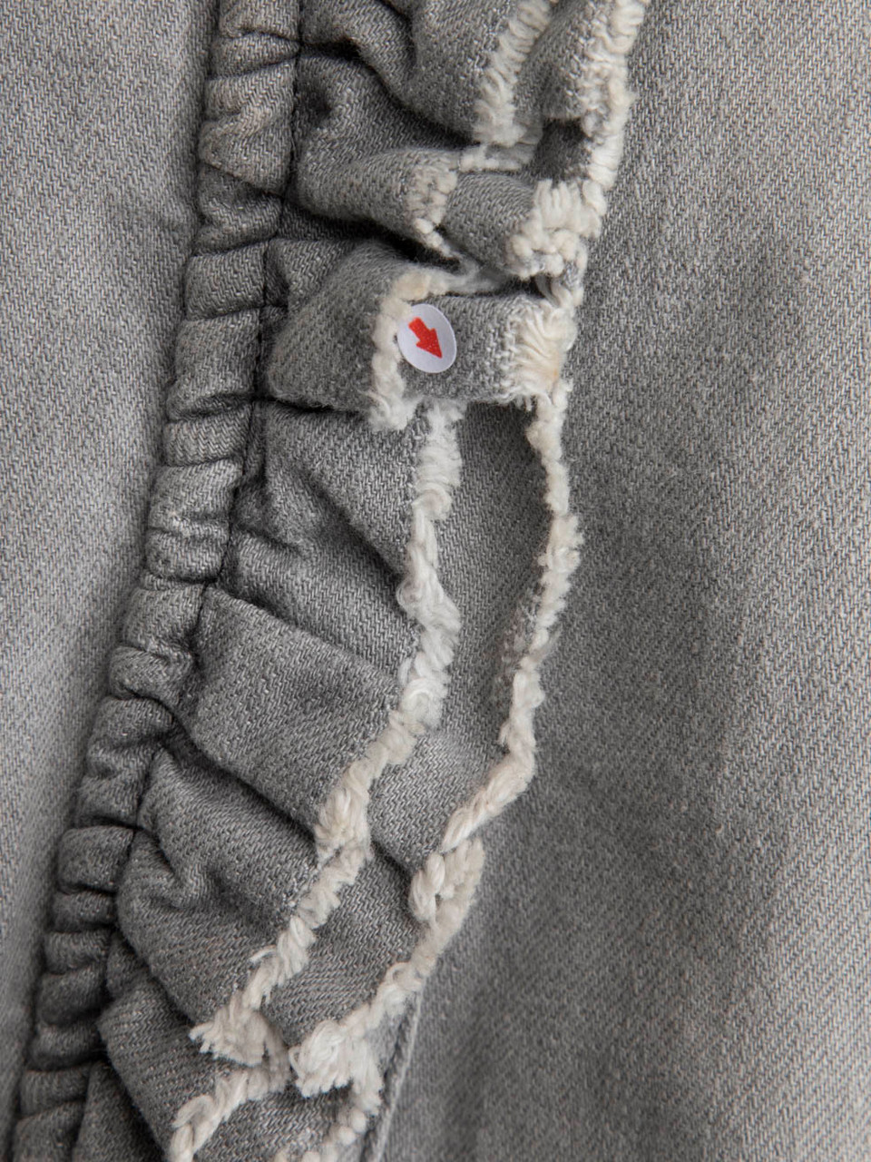 Isabel Marant Grey Ruffle Trim Denim Blouse Isabel Marant Grey Ruffle Trim Denim Blouse