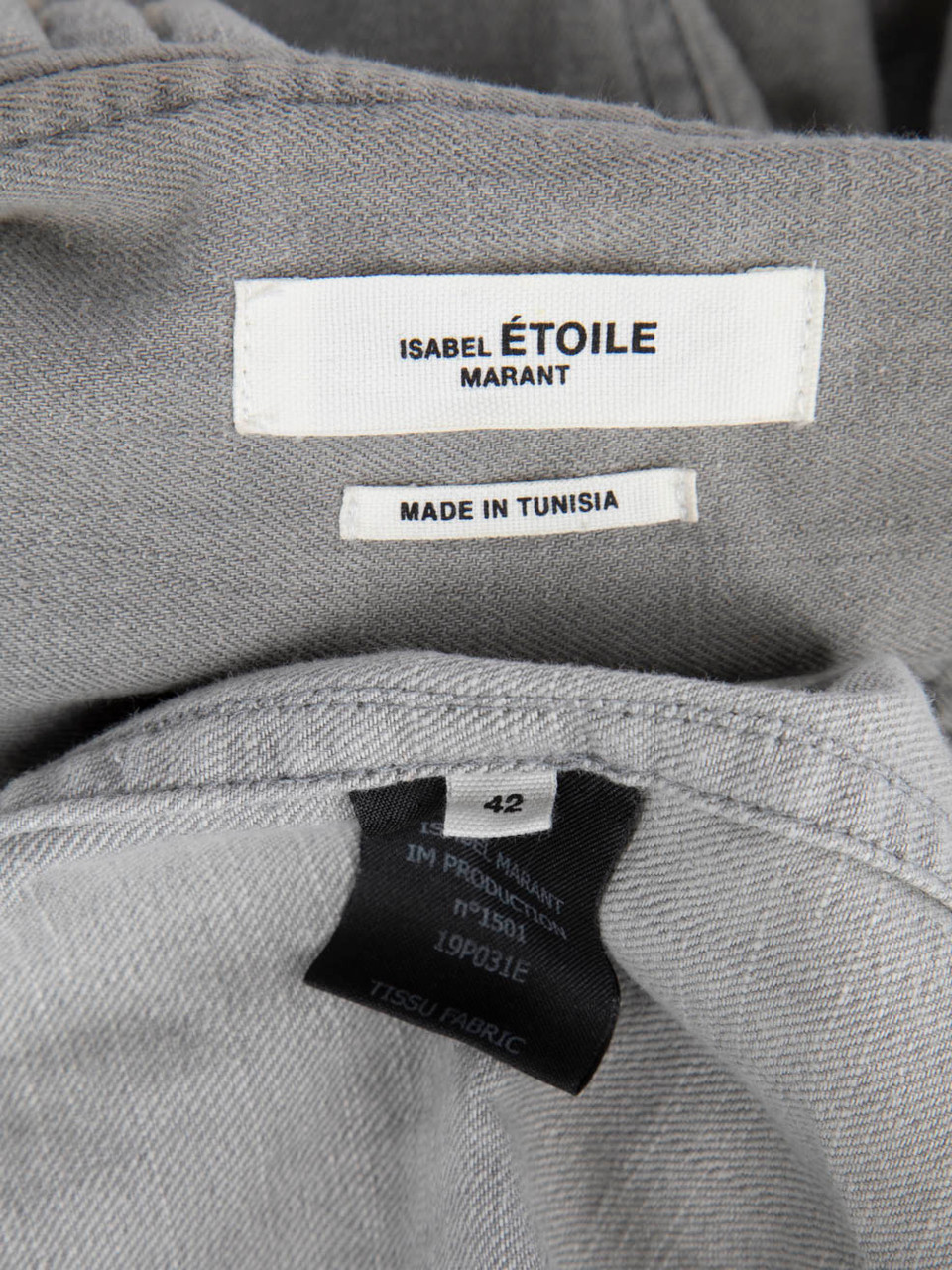 Isabel Marant Grey Ruffle Trim Denim Blouse Isabel Marant Grey Ruffle Trim Denim Blouse