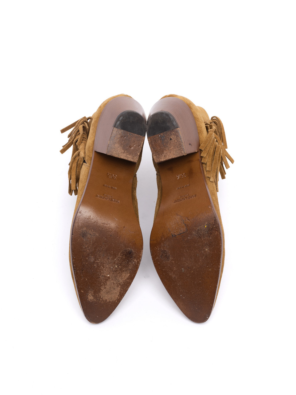 Saint Laurent, Suede Fringe Ankle Boots