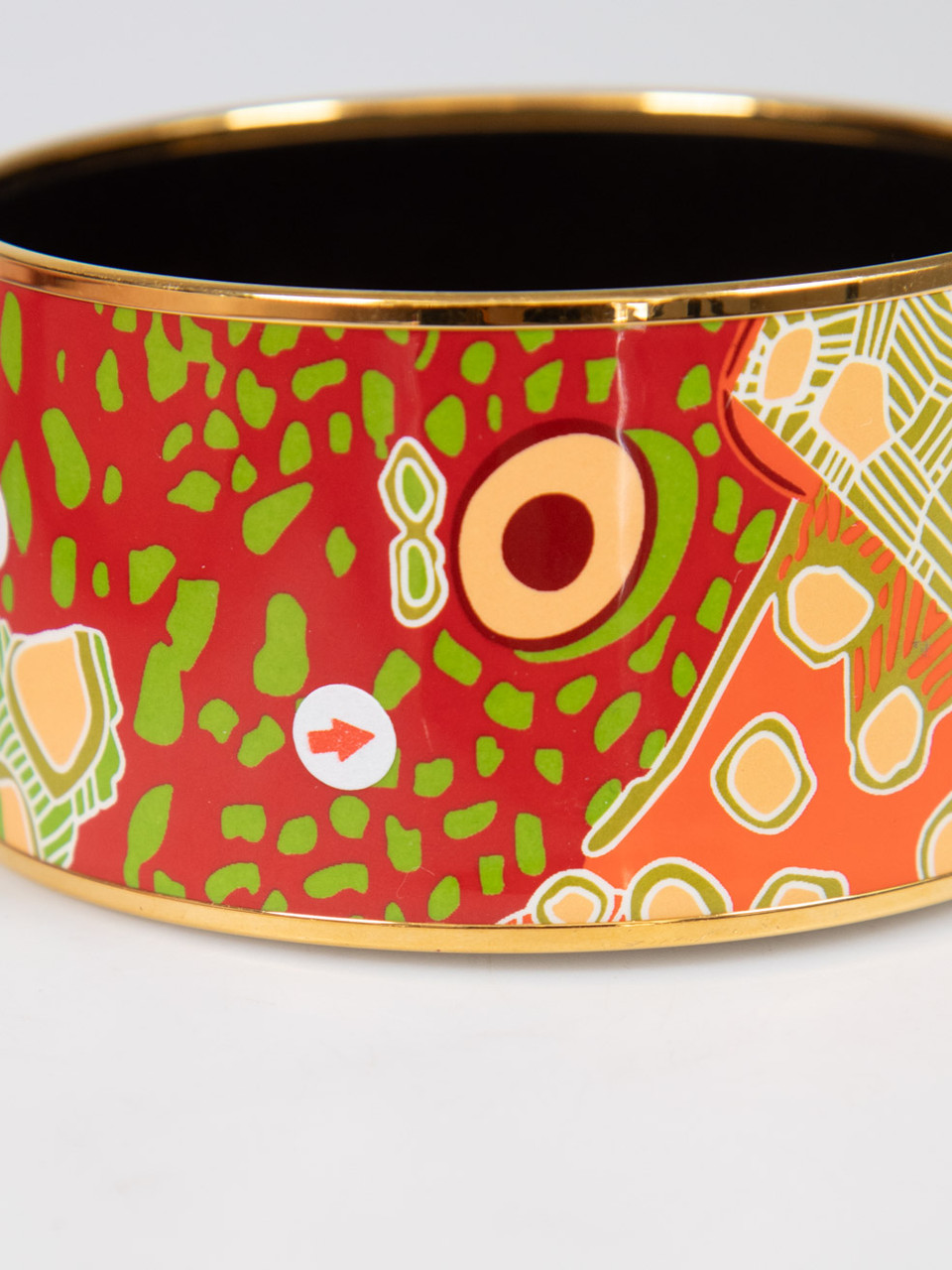 Hermès Gold Plated Enamel Extra Wide Bangle