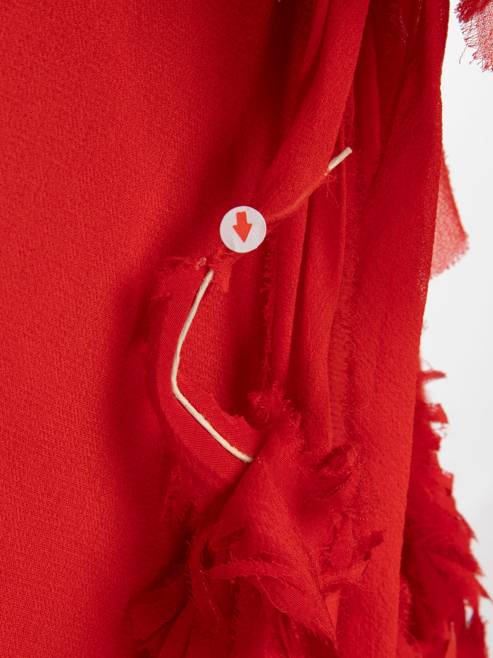 Elie Saab Red Silk Asymmetric Ruched Maxi Dress Elie Saab Red Silk Asymmetric Ruched Maxi Dress