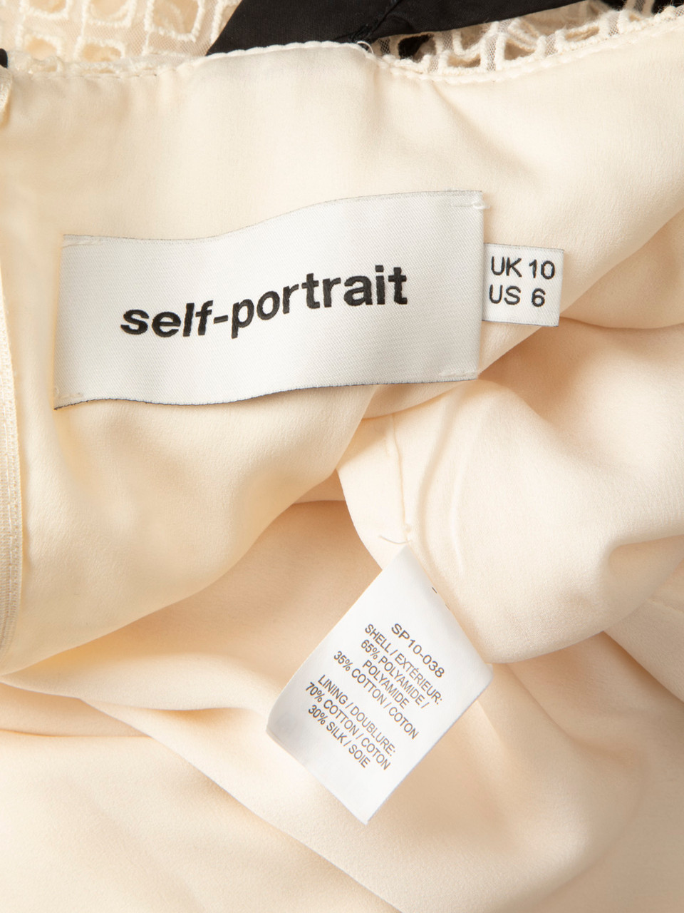 Self-Portrait Ecru Square Lace Midi Dress Self-Portrait Ecru Square Lace Midi Dress