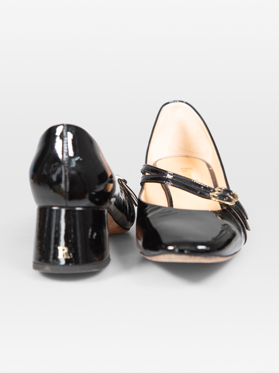 Rouje Black Patent Mary Jane Pumps