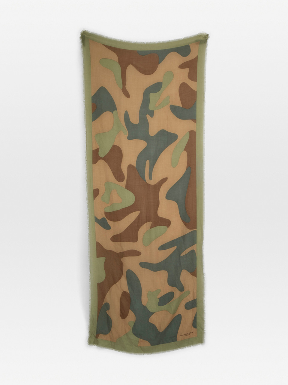 Burberry Khaki Cashmere Camo Scarf Burberry Khaki Cashmere Camo Scarf
