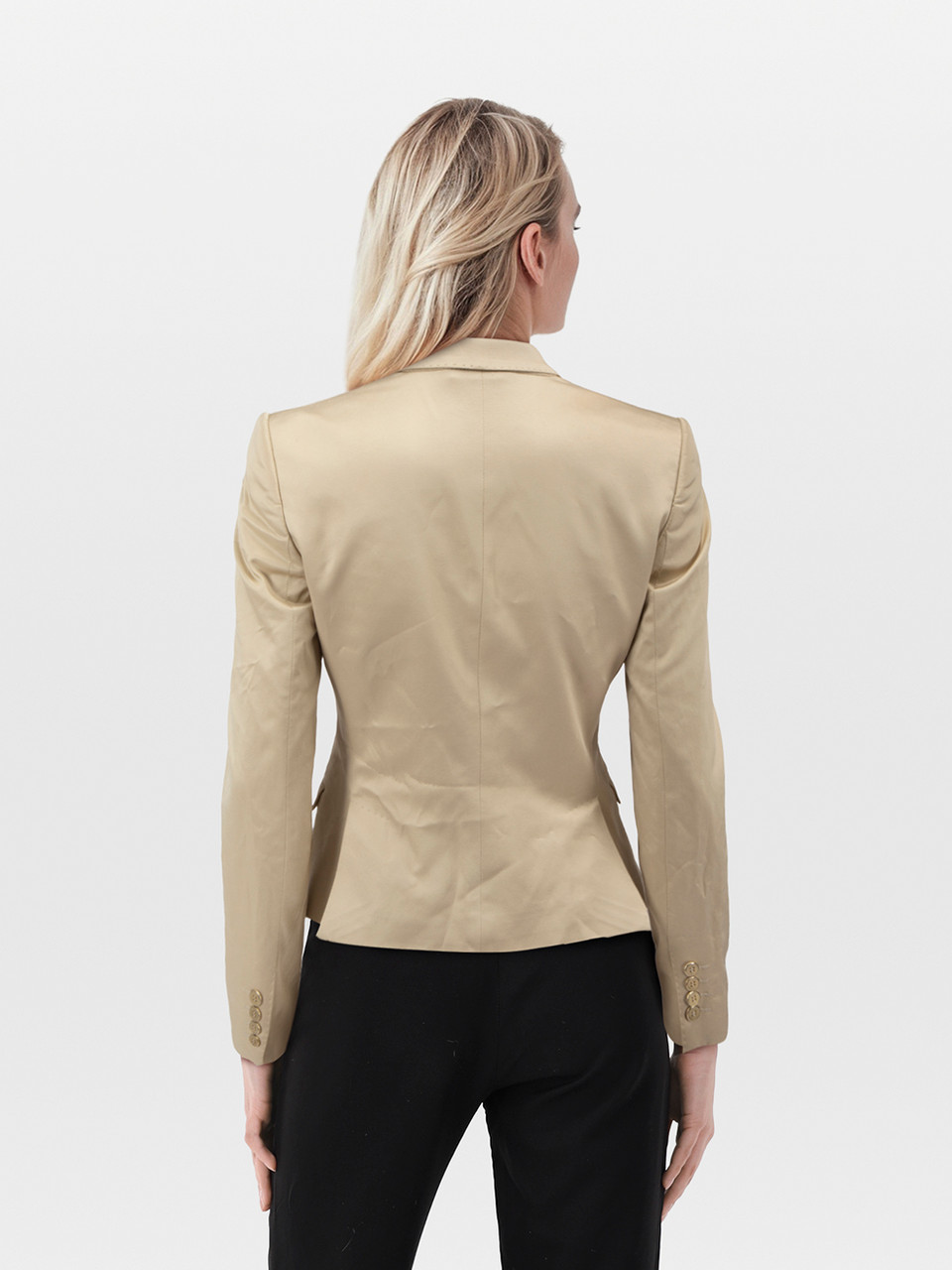 Dolce & Gabbana Beige Gold Button Blazer Dolce & Gabbana Beige Gold Button Blazer