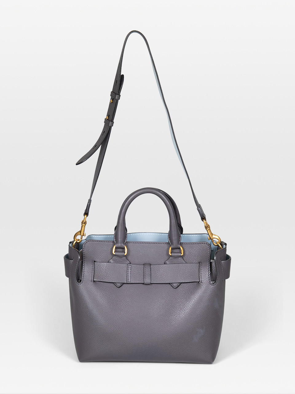 Burberry Grey Leather The Belt Handbag