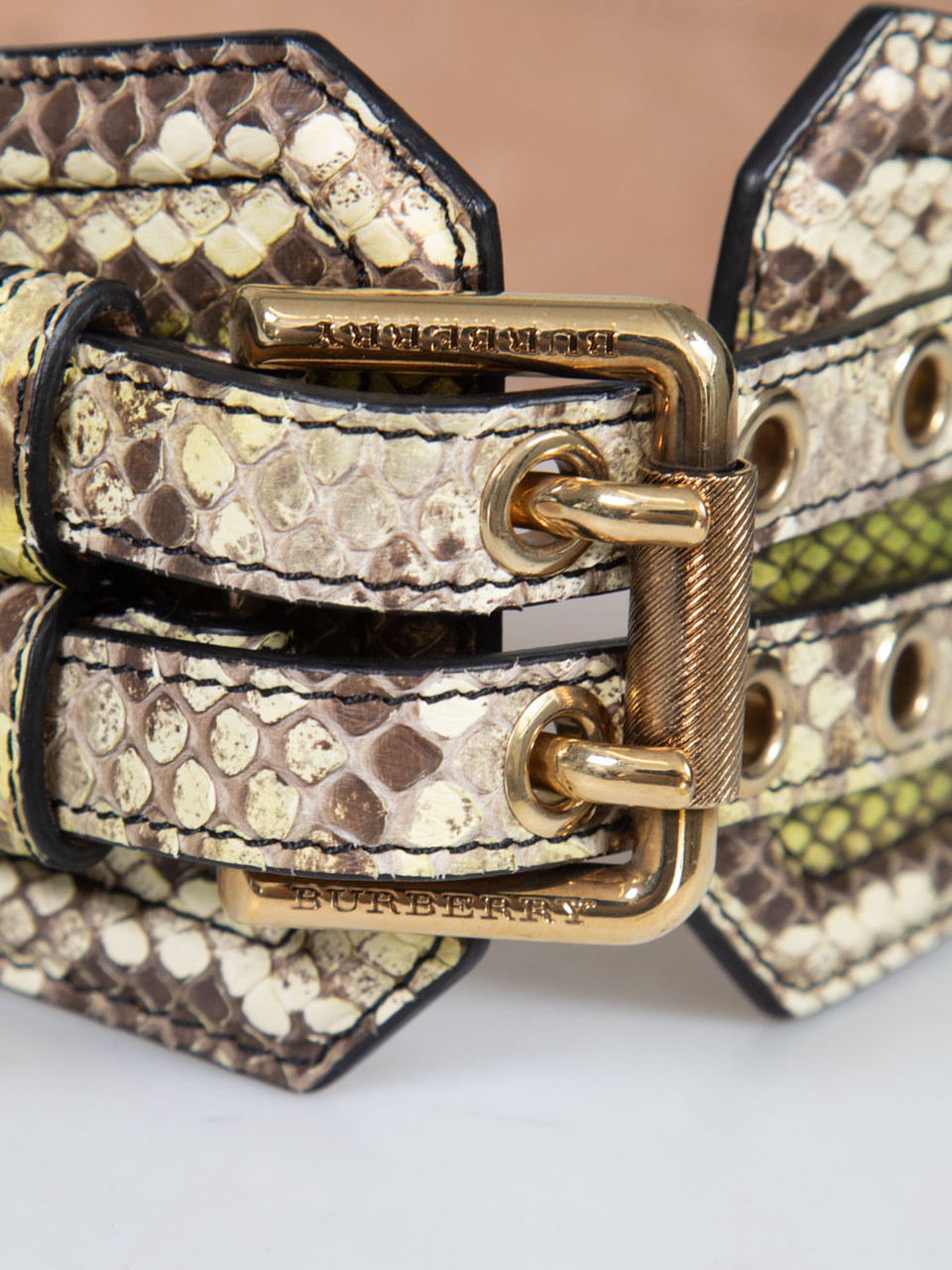 Burberry Green Snakeskin Wide Belt