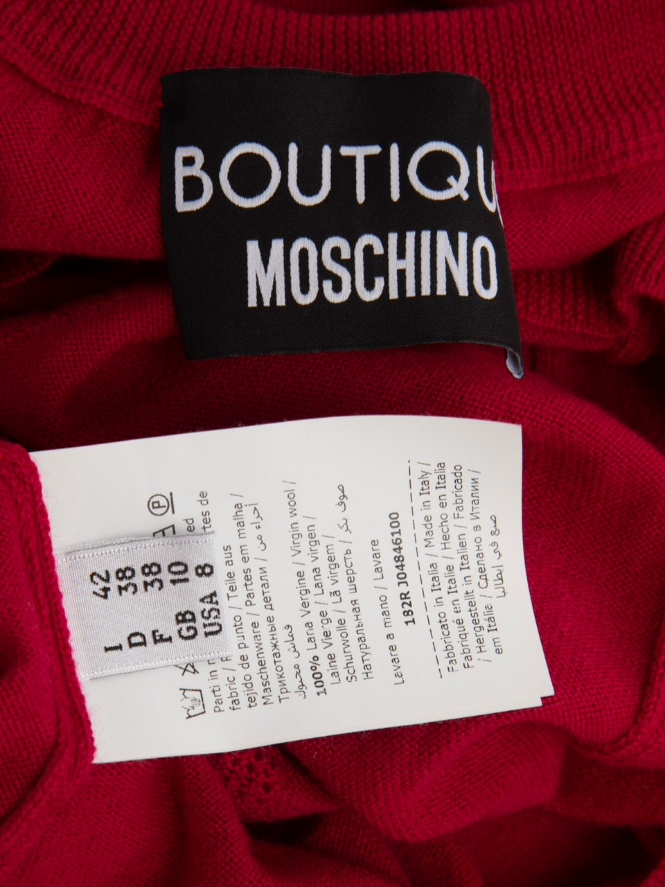 Moschino Red Wool Star Jumper Dress