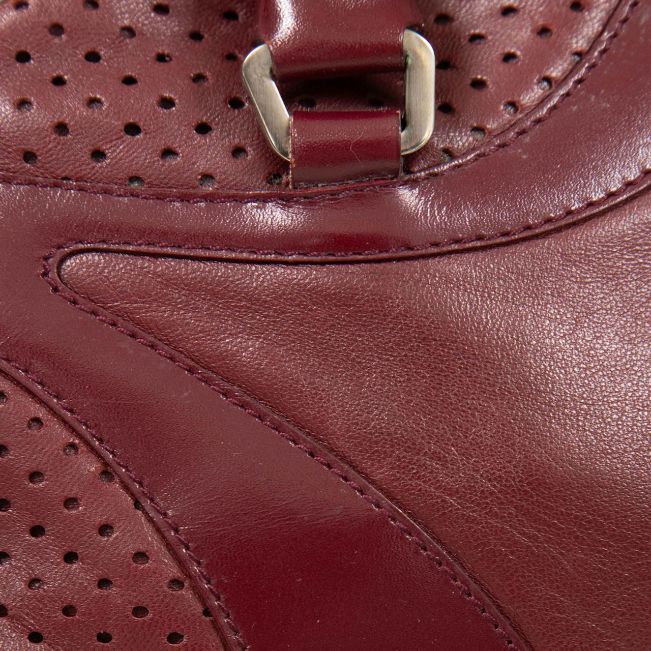 Prada Burgundy Leather Bowling Handbag