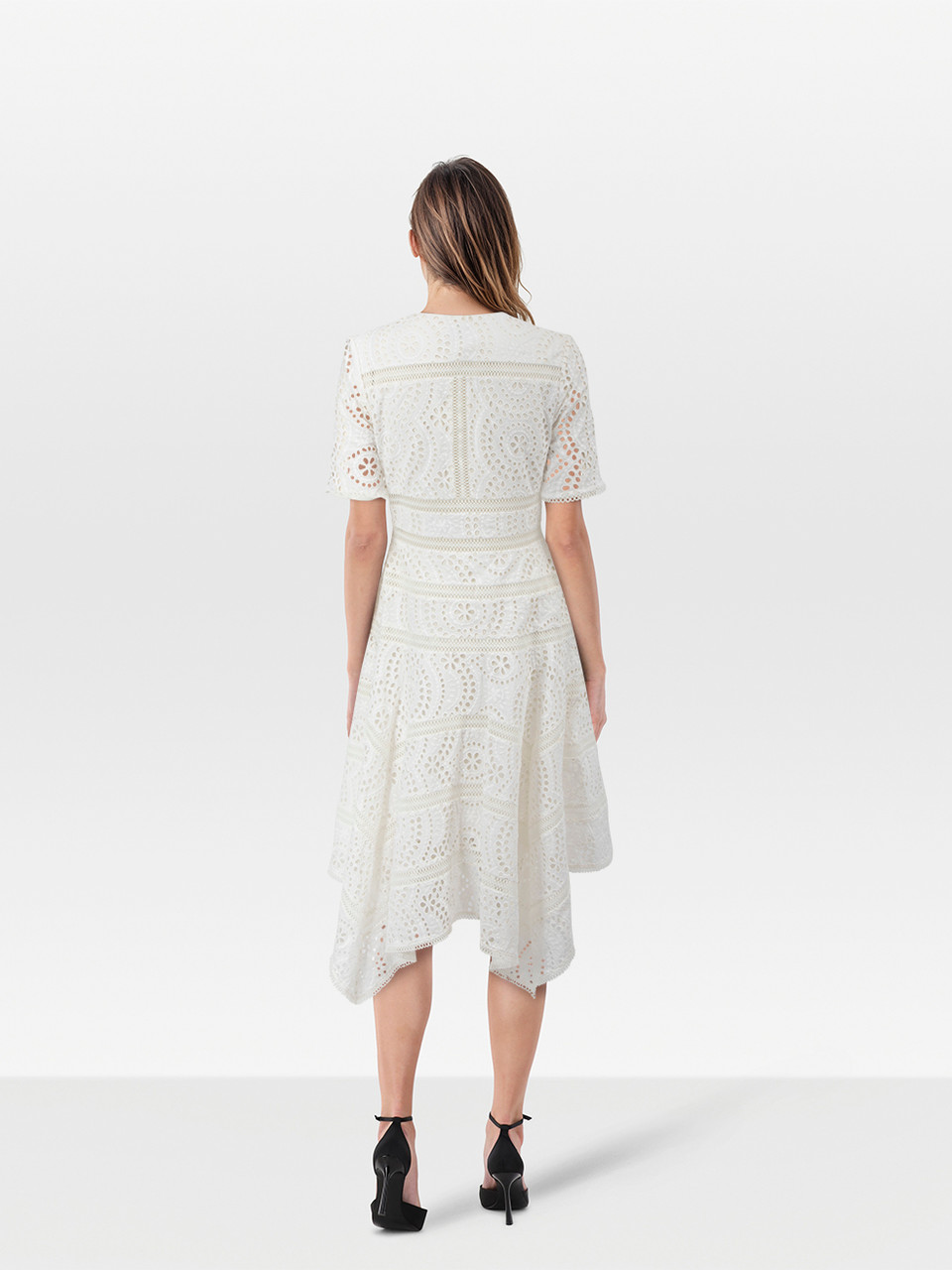 Zimmermann White Midi Broderie Dress Zimmermann White Midi Broderie Dress