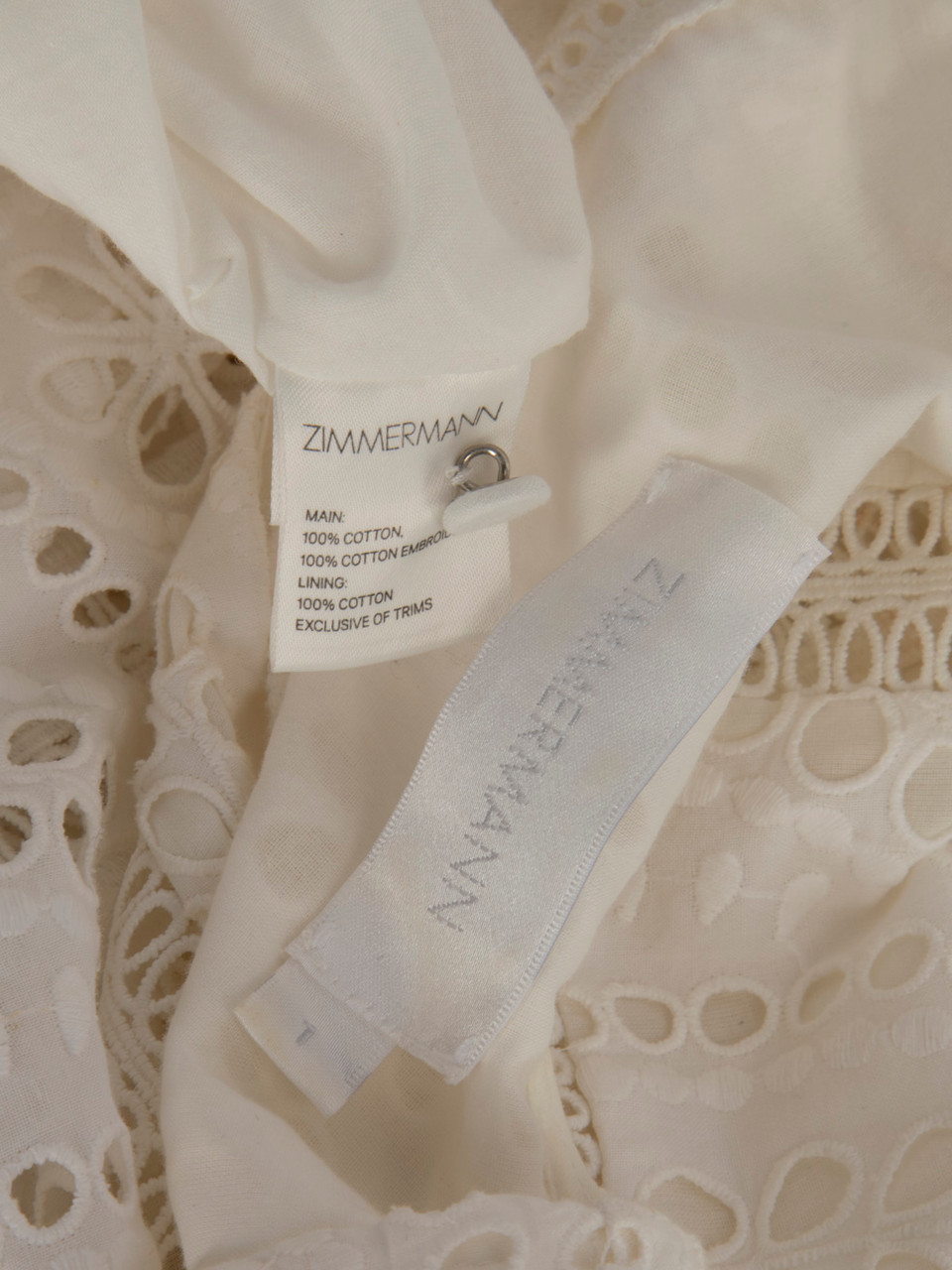 Zimmermann White Midi Broderie Dress Zimmermann White Midi Broderie Dress