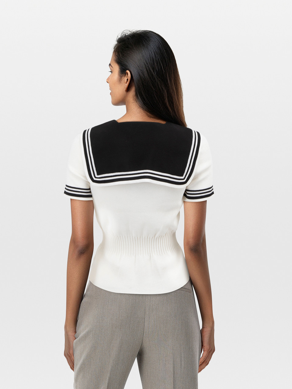 Chanel 2010 Sailor Collar Knit Top Chanel 2010 Sailor Collar Knit Top