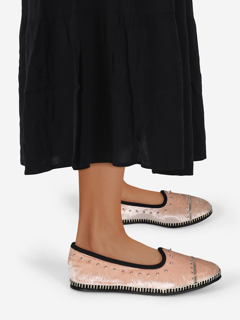 Giuseppe Zanotti Light Pink Velvet Otium Loafers
