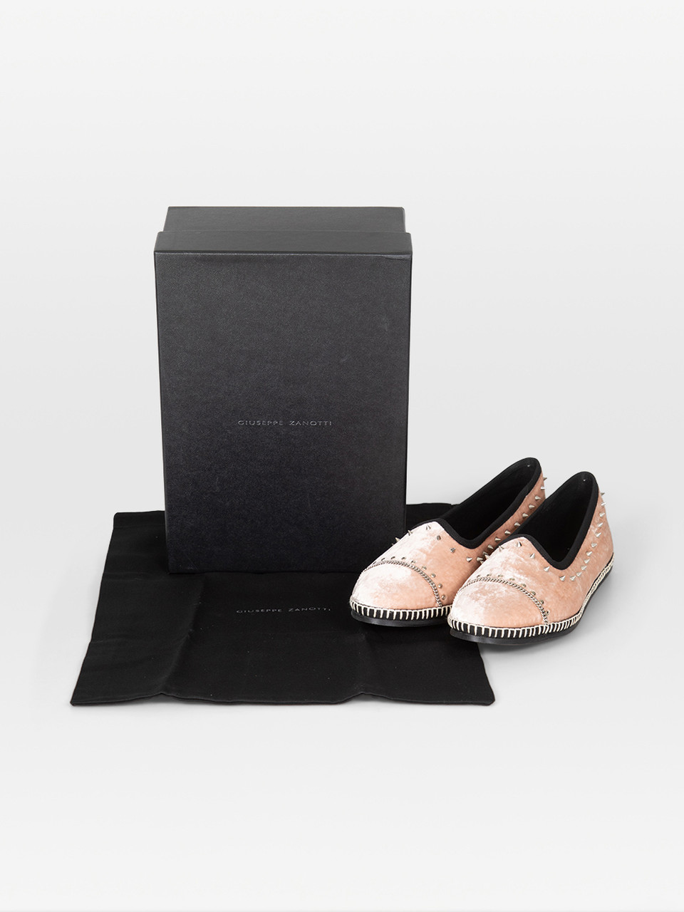 Giuseppe Zanotti Light Pink Velvet Otium Loafers