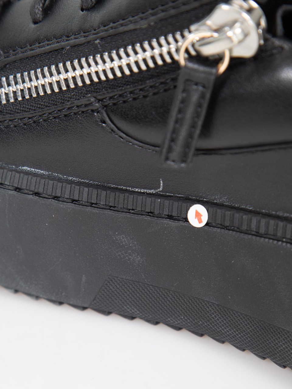 Giuseppe Zanotti Black Leather Zip Gail Trainers