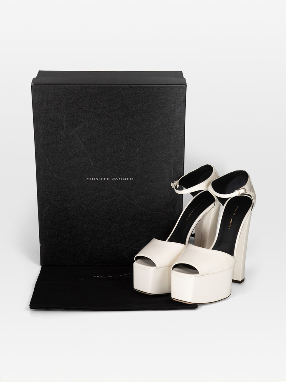 Giuseppe Zanotti White Patent Bebe Touch Heels