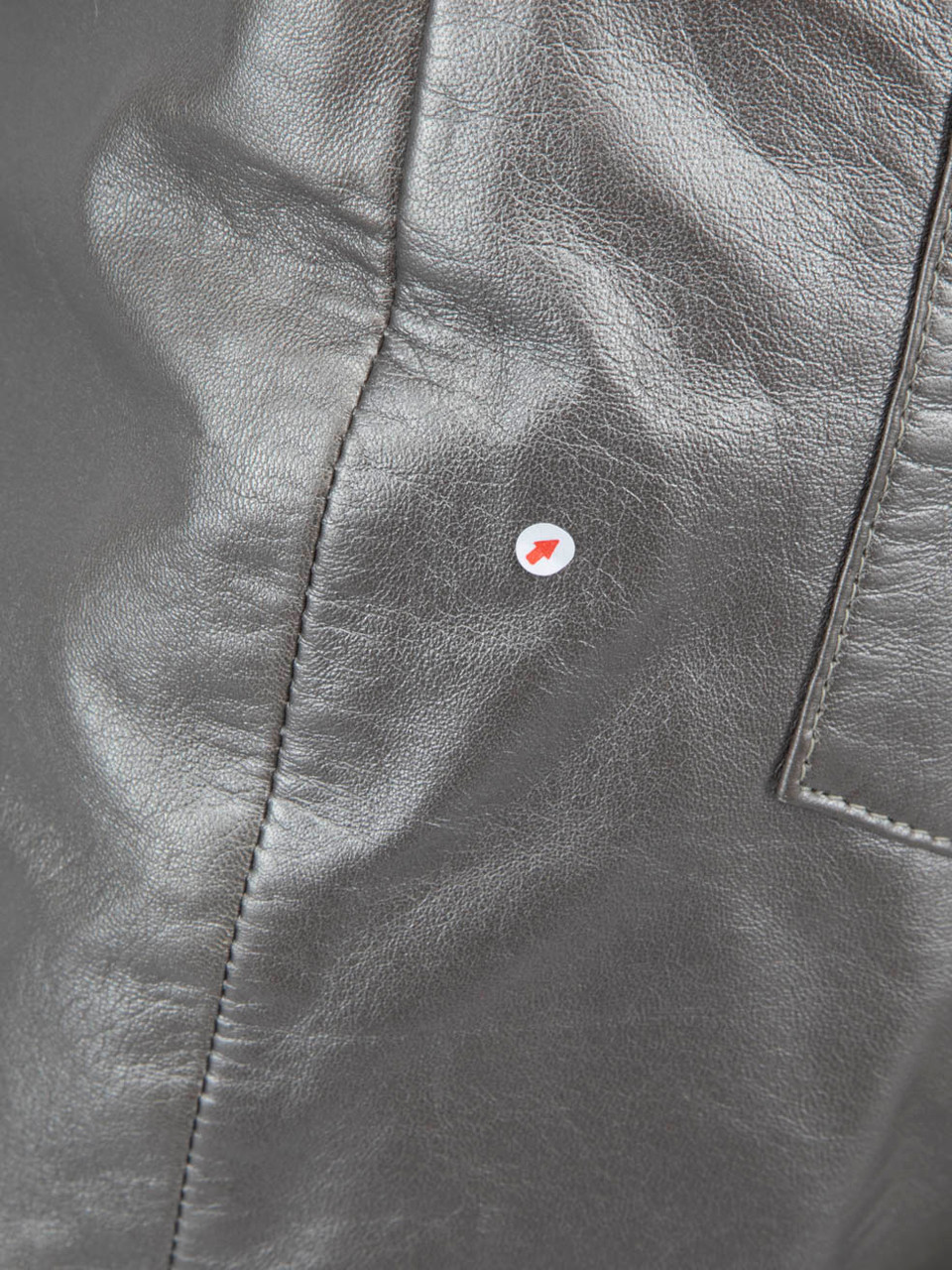 Balmain Silver Leather Fitted Mini Skirt