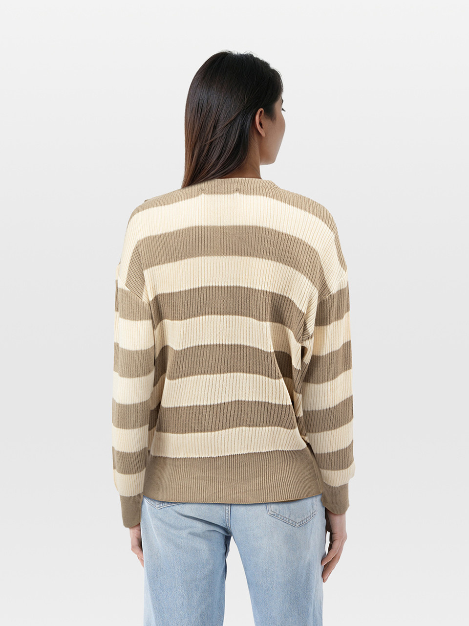 Dior Striped Buttoned Shoulder Knit Jumper