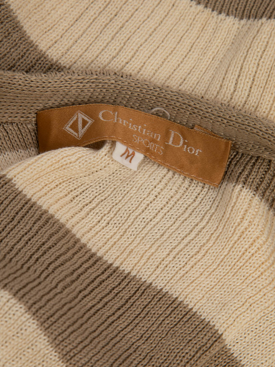 Dior Striped Buttoned Shoulder Knit Jumper