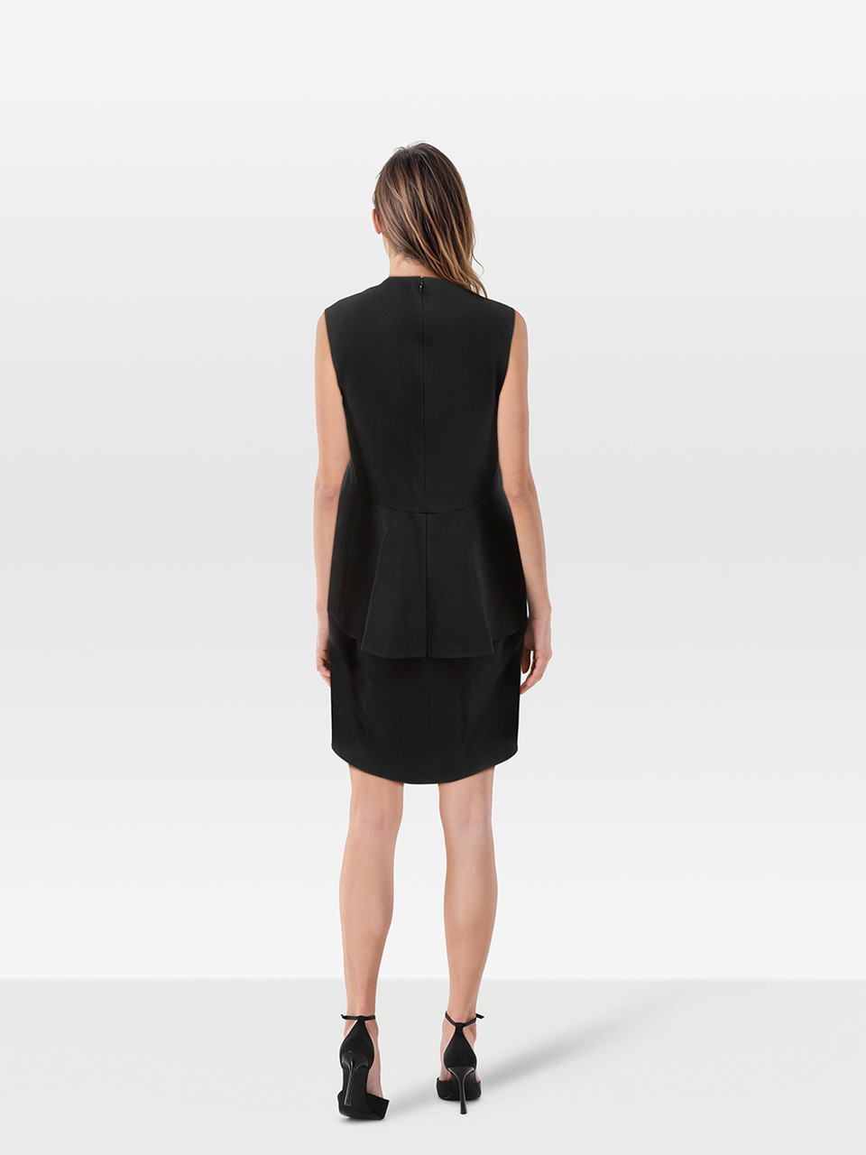 Céline Black Peplum Mini Dress Céline Black Peplum Mini Dress