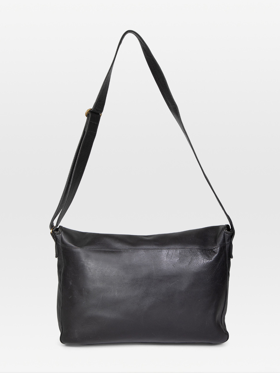 Bill Amberg Black Leather Messenger Bag
