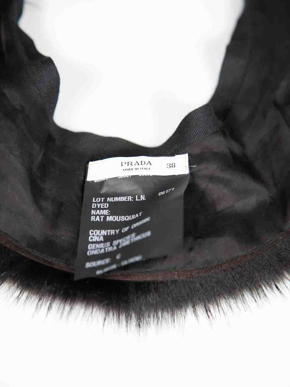 Prada Black Fur Tie Fastening Collar