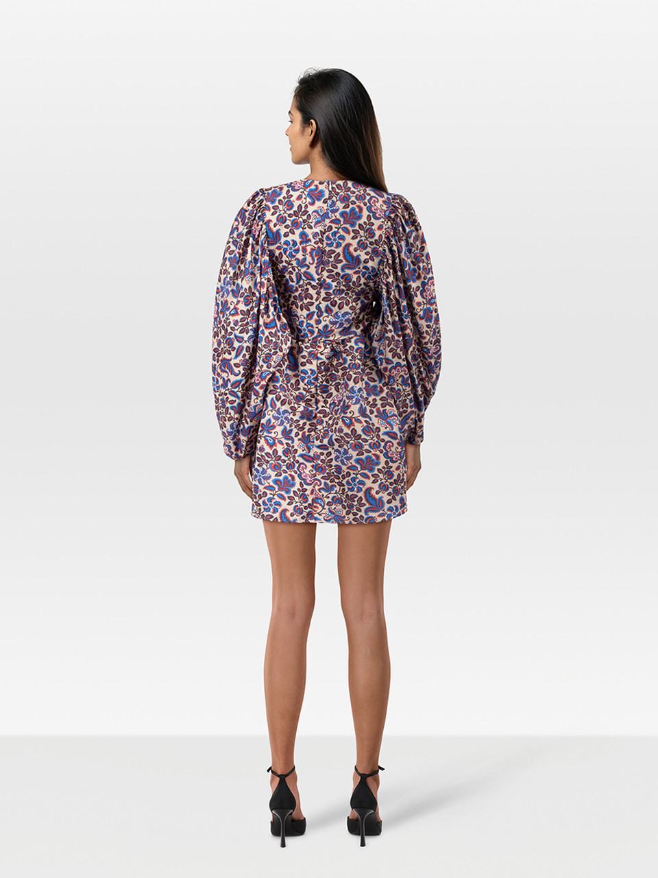 La DoubleJ Floral Print Balloon Sleeve Dolly Dress
