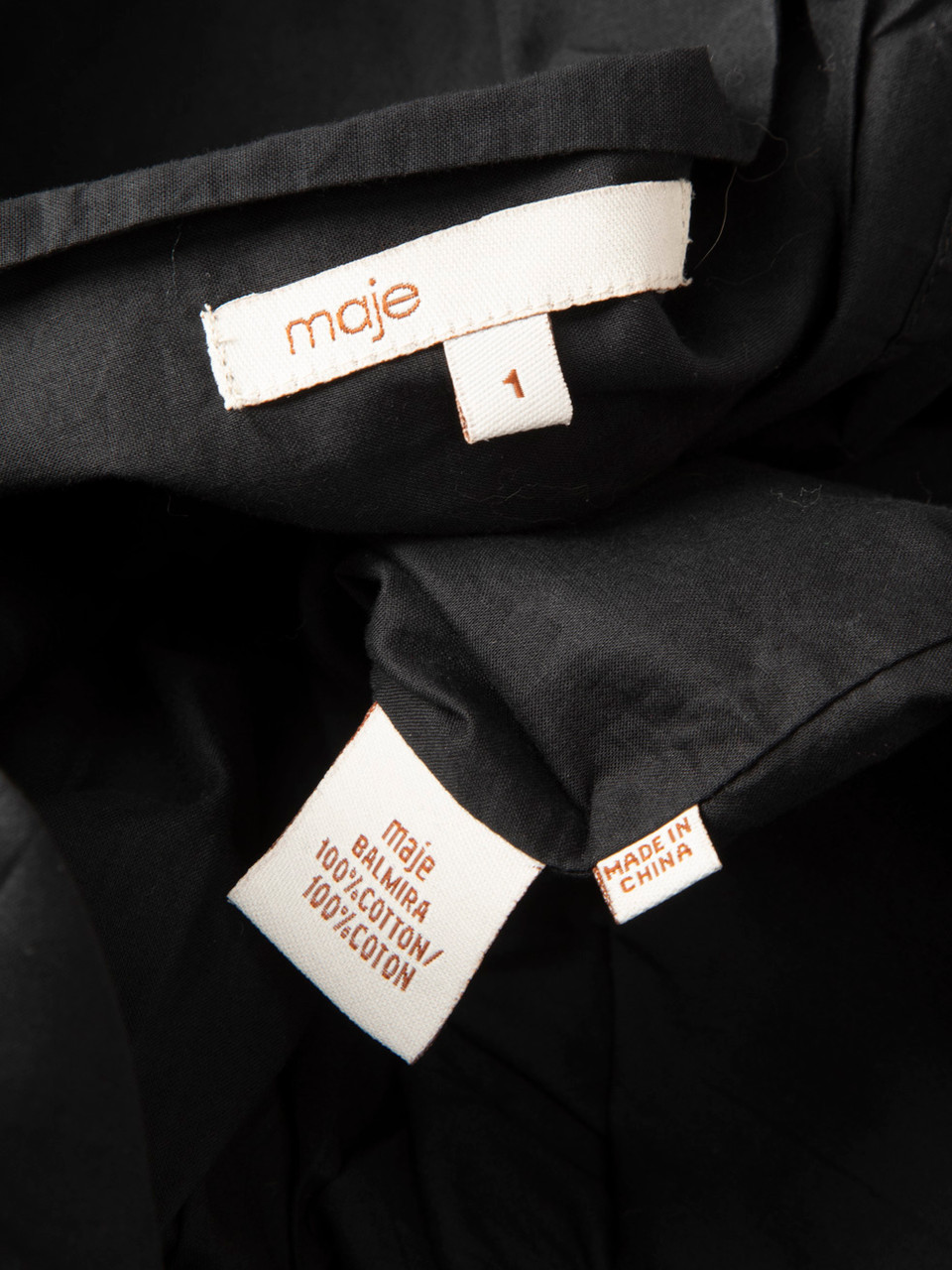 Maje Black V-Neck Pleated Dress