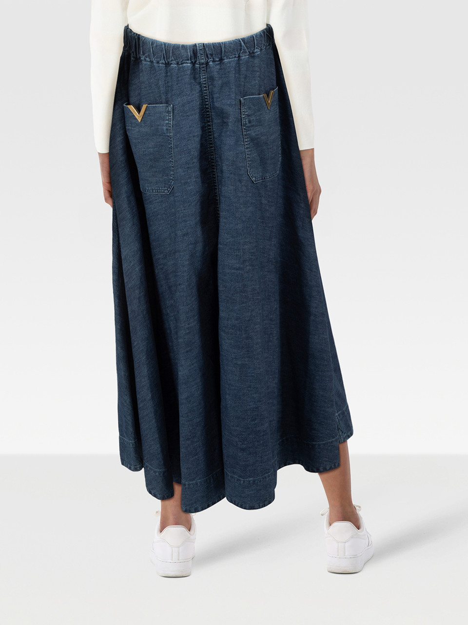 Valentino Garavani Blue Maxi Denim Skirt