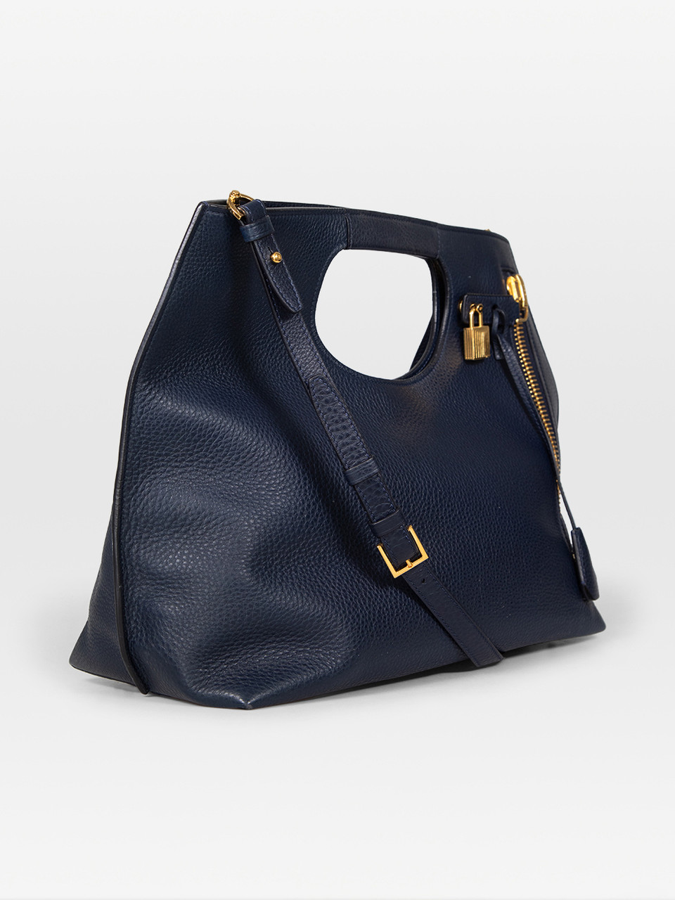Tom Ford Navy Leather Alix Handbag
