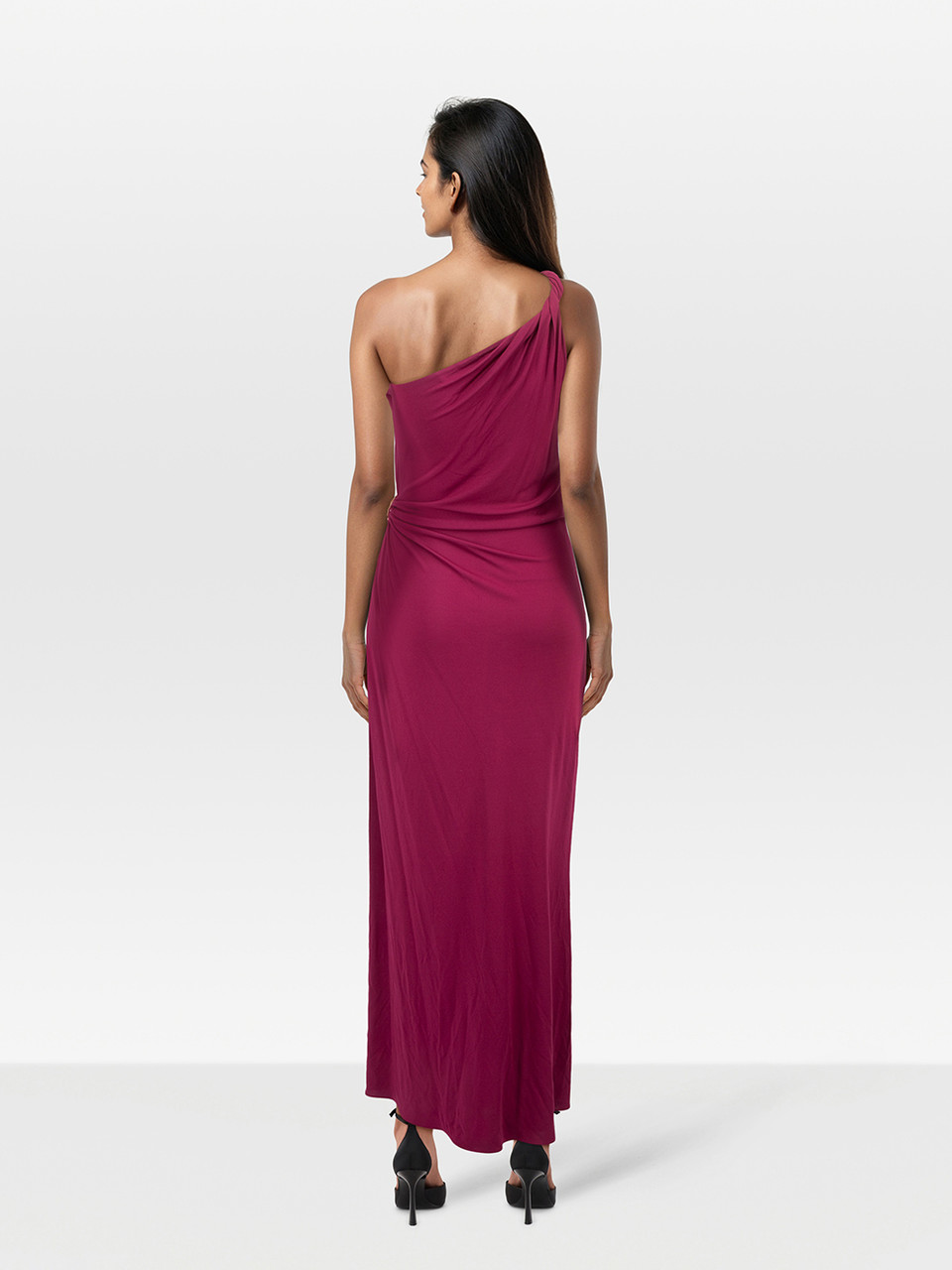 Emilio Pucci Purple One Shoulder Maxi Dress