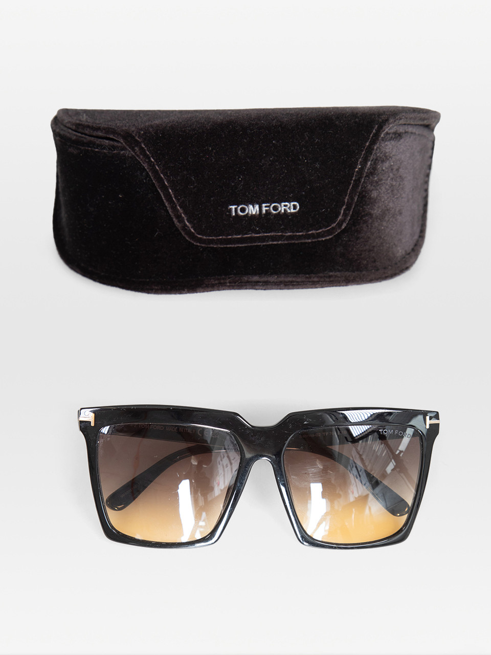 Tom Ford Black Gradient Oversized Sunglasses